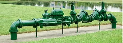 A backflow cross connection point in a system.